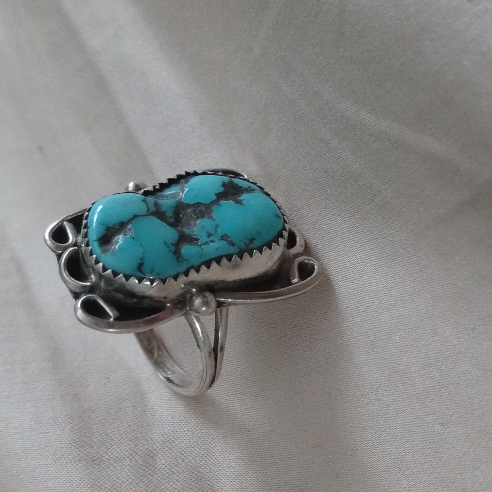 Navajo sterling silver and turquoise old pawn